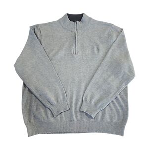 Elie Tahari Sweater Mens Gray Heather 1/4 Zip Pullover Plus Size XXL Viscose NWT